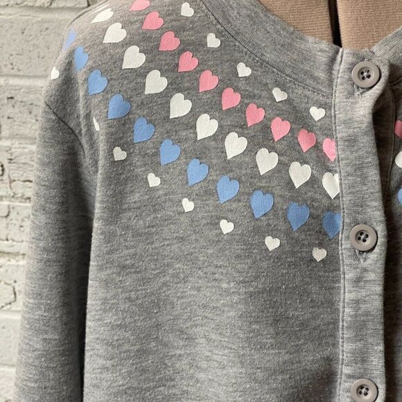 Vintage Blair Hearts Printed Sweatshirt Cardigan W/ Pockets Size XL - Picture 3 of 10